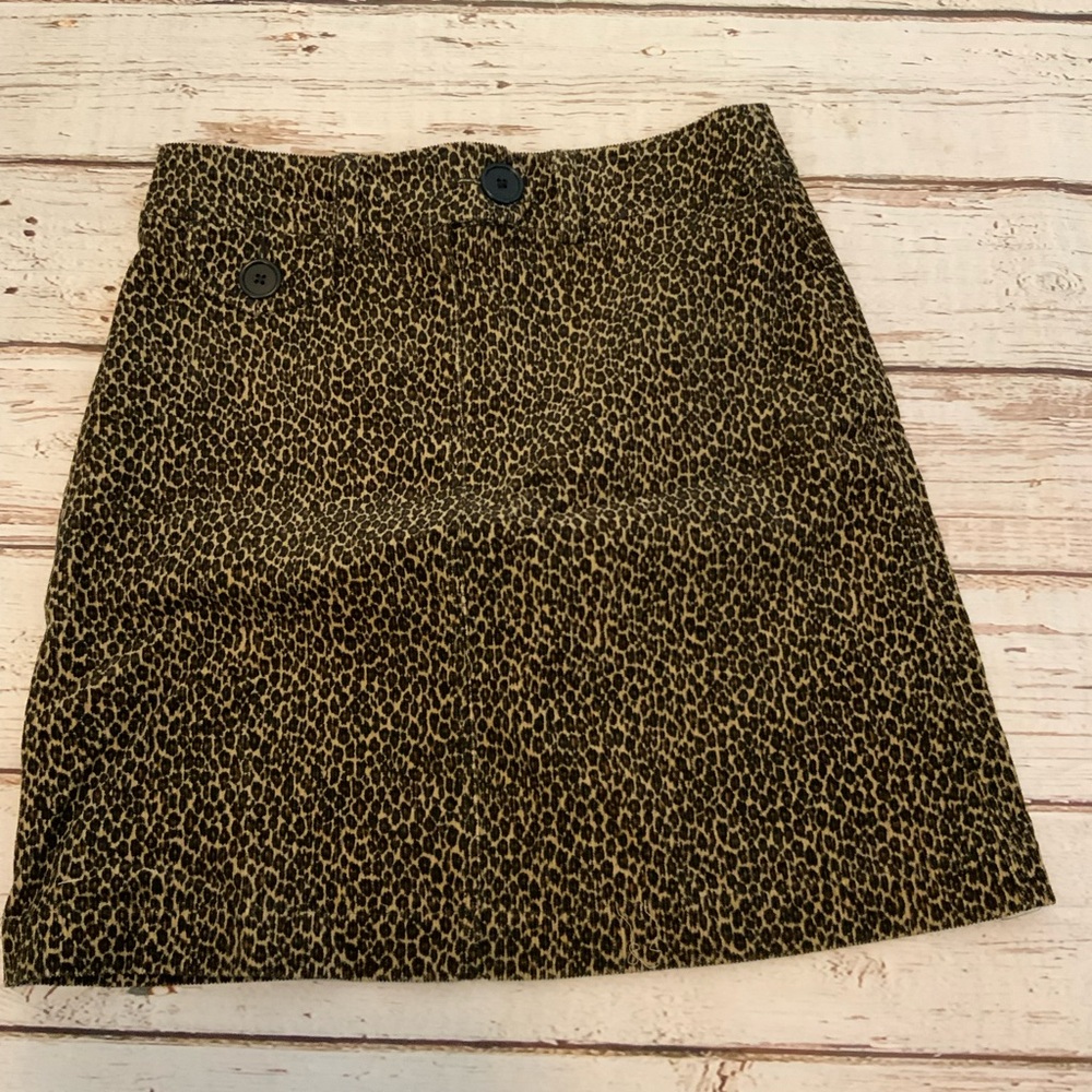 Harolds Leopard Print Denim Pencil Skirt Sz 4 - Y2K Gold Brown Cheetah Animal